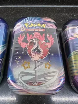 Lot of 3 Pokemon Paldean Fates Sealed Mini Tins Maushold Flamingo Smoliv - Image 3