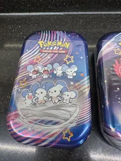 Lot of 3 Pokemon Paldean Fates Sealed Mini Tins Maushold Flamingo Smoliv - Image 4