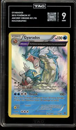 Pokemon Gyarados XY Ancient Origins Holo Rare #21 TAG 9 Mint - Image 1