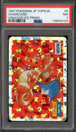 Pokemon Topsun Charizard Japanese Cracked Ice Prism #006 PSA 7 - Image 1