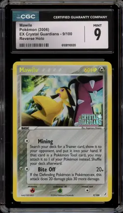 Pokemon Mawile EX Crystal Guardians Reverse Holo Rare #9 CGC 9 Mint - Image 1