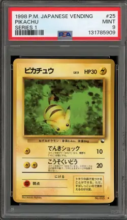 Pokemon Pikachu Vending Series 1 Japanese #025 PSA 9 Mint - Image 1