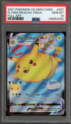 Pokemon Flying Pikachu VMAX Celebrations Full Art #007 PSA 10 Gem Mint - Image 1