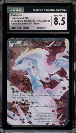 Pokemon Reshiram Legendary Treasures Radiant Coll. Full Art #RC22 CGC 8.5 - Image 1