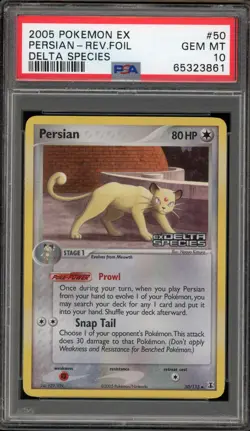 Pokemon Persian EX Delta Species Reverse Holo #50 PSA 10 Gem Mint - Image 1