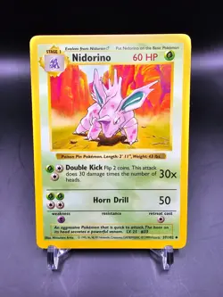 EX/LP - Nidorino - 37/102 - Shadowless - Base Set - Pokemon Card - Image 1