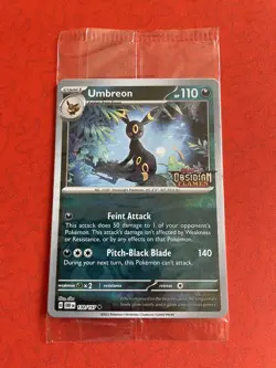 Pokemon Umbreon 130/197 Obsidian Flames Promo Stamped Reverse Holo Card Sealed - Image 1
