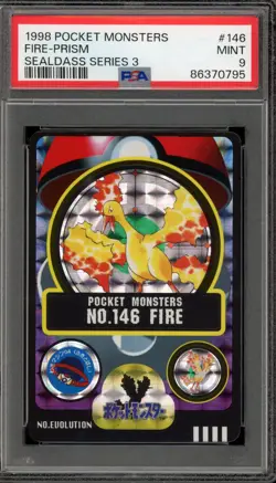 Pokemon Bandai Sealdass Moltres (Fire) Series 3 Japanese Prism #146 PSA 9 Mint - Image 1