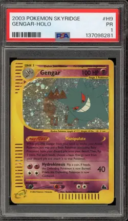 Pokemon Gengar Skyridge Holo Rare #H9 PSA 1 - Image 1