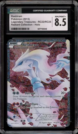 Pokemon Reshiram Legendary Treasures Radiant Coll. Full Art #RC22 CGC 8.5 - Image 1