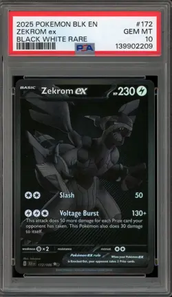 Pokemon Zekrom ex Black Bolt Black White Rare #172 PSA 10 Gem Mint - Image 1