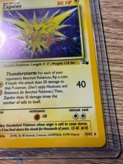 Zapdos 15/62 Fossil Holo Rare Unlimited Vintage 1999 WOTC Pokemon Card - MP/HP - Image 5