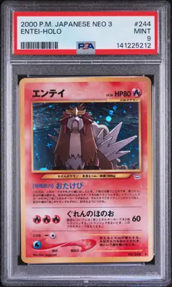 2000 POKEMON JPN NEO 3 #244 ENTEI-HOLO PSA 9 - Image 1