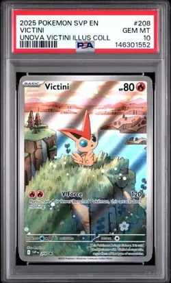 2025 POKEMON SVP PROMO UNOVA VICTINI ILLUSTRATION COLLECTION #208 VICTINI PSA 10 - Image 1