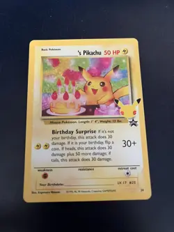 Pokemon card Birthday Pikachu Celebrations 25th Anniversary Black Star Promo NM - Image 1