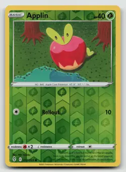Pokemon Applin Reverse Holo Common SWSH07: Evolving Skies 017/203 NM - Image 1
