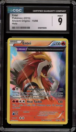 Pokemon Entei XY Ancient Origins Holo Rare #15 CGC 9 Mint - Image 1