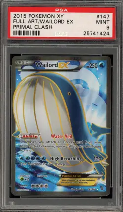 Pokemon Wailord EX XY Primal Clash Full Art #147 PSA 9 Mint - Image 1