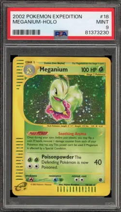 Pokemon Meganium Expedition Holo Rare #18 PSA 9 Mint - Image 1