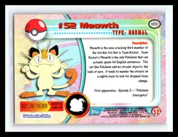 💥 MEOWTH 1999 Topps Pokemon TV Non Holo Animation 1st Series Blue Logo # 52 - Image 2