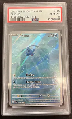Phione 175/167 Illustration Rare Twm En-twilight Masquerade Pokemon PSA 10 - Image 1