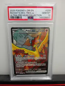 Pokemon Team Rocket's Moltres ex [Stamped] Ultra Rare Holo PSA 10 208/182 2025 - Image 1