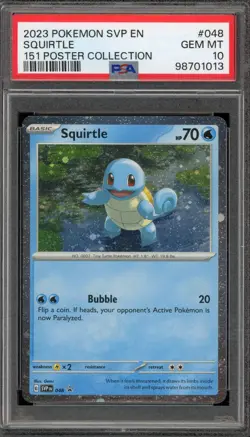 Pokemon Squirtle 151 Poster Coll. Holo Promo SVP EN 048 PSA 10 Gem Mint - Image 1