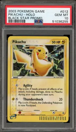 Pokemon Pikachu Black Star Holo Promo #012 PSA 10 Gem Mint - Image 1