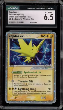 Pokemon Zapdos ex EX Collector's Window Tin Black Star Holo Promo #033 CGC 6.5 - Image 1