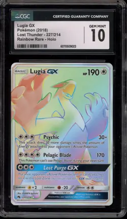 Pokemon Lugia GX Lost Thunder Secret Rare #227 CGC 10 Gem Mint - Image 1