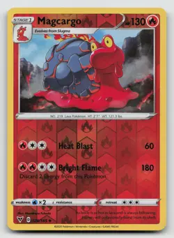 Pokemon Magcargo Reverse Holo Uncommon SWSH04: Vivid Voltage 028/185 NM - Image 1