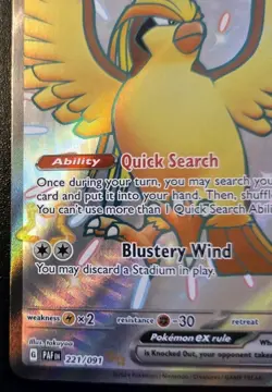Pidgeot EX 221/091 Shiny Full Art Ultra Rare Paldean Fates Pokemon TCG - Image 4