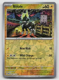 Pokemon Blitzle - Reverse Holo Common SV04: Paradox Rift 062/182 NM - Image 1