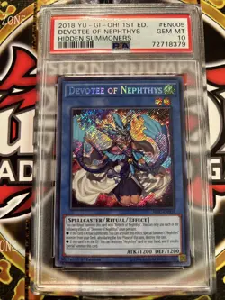 YuGiOh DEVOTEE OF NEPHTHYS #HISU-EN005🔥PSA 10 GEM🔥1st EDITION-2018 SECRET RARE - Image 1