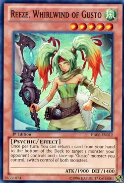 Reeze, Whirlwind of Gusto - HA06-EN012 - Super Rare - 1st Edition - Lightly Play - Image 1