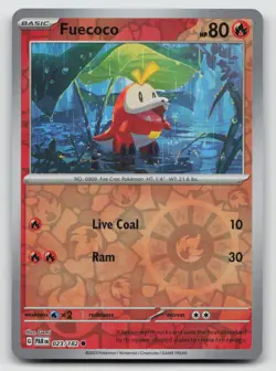 Pokemon Fuecoco Reverse Holo Common SV04: Paradox Rift 023/182 NM - Image 1