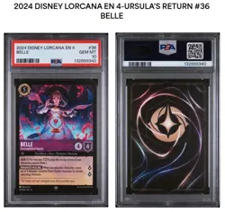 DISNEY LORCANA 2024 #36 BELLE ACCOMPLISHED MYSTIC SUPER RARE PSA 10 - Image 2