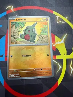 Larvitar 047/131 Prismatic Evolutions Pokemon Master Ball Pattern Pokemon Card - Image 1