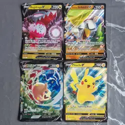 Bundle 4 x JUMBO Pokemon V Promo Holo TCG Cards Large Jumbo Pikachu Morpeko B5 - Image 1