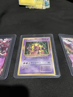 Mewtwo Coro Coro Promo Vintage Pokemon Card Game Japanese + 2x First Edition Car - Image 4