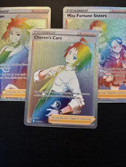 Pokemon TCG: SWSH 3 Card Full Art Trainer Rainbow Lot - Image 1