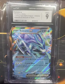 Suicune ex 010/034 Trading Card Game Classic Holo Pokemon CGC Grade Mint 9 - Image 1