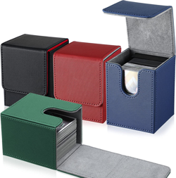 4 Pieces Leather Deck Card Boxes Cards Deck Game Box for Collectible Playing Car - Image 1
