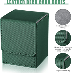 4 Pieces Leather Deck Card Boxes Cards Deck Game Box for Collectible Playing Car - Image 2