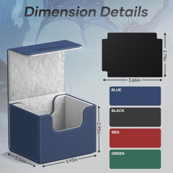 Card Deck Box, Commander Deck Box Holds 100+ Double-Sleeved Cards with Divider, - Image 4