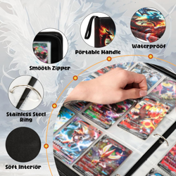 Premium Exo-Tec 4-Pocket Trading Card Binder - 400 Side Loading Pockets for TCG, - Image 3