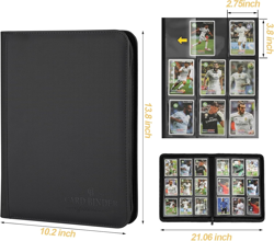 9 Pockets Card Binder,Premium Zip Trading Card Binder,540 Double Sided Pocket PU - Image 2