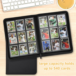 9 Pockets Card Binder,Premium Zip Trading Card Binder,540 Double Sided Pocket PU - Image 4