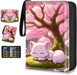 Card Binder 4 Pockets Zip Trading Card Binder for 400 Cards, PU Collection Binde - Image 1