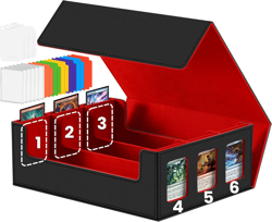 Trading Cards Storage Box - 6-Window Display 2400+ TCG PKM Commander Deck Case w - Image 1